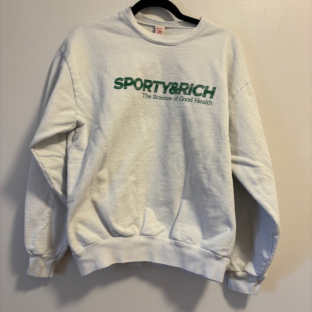 Sporty & Rich White Crewneck Sweater SzM